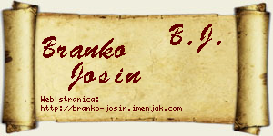 Branko Josin vizit kartica